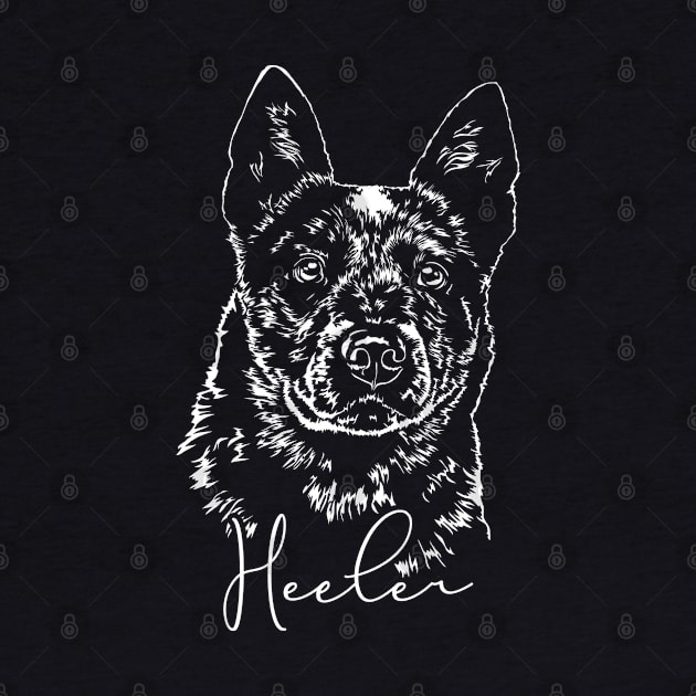 Funny Blue Heeler lover dog portrait by wilsigns